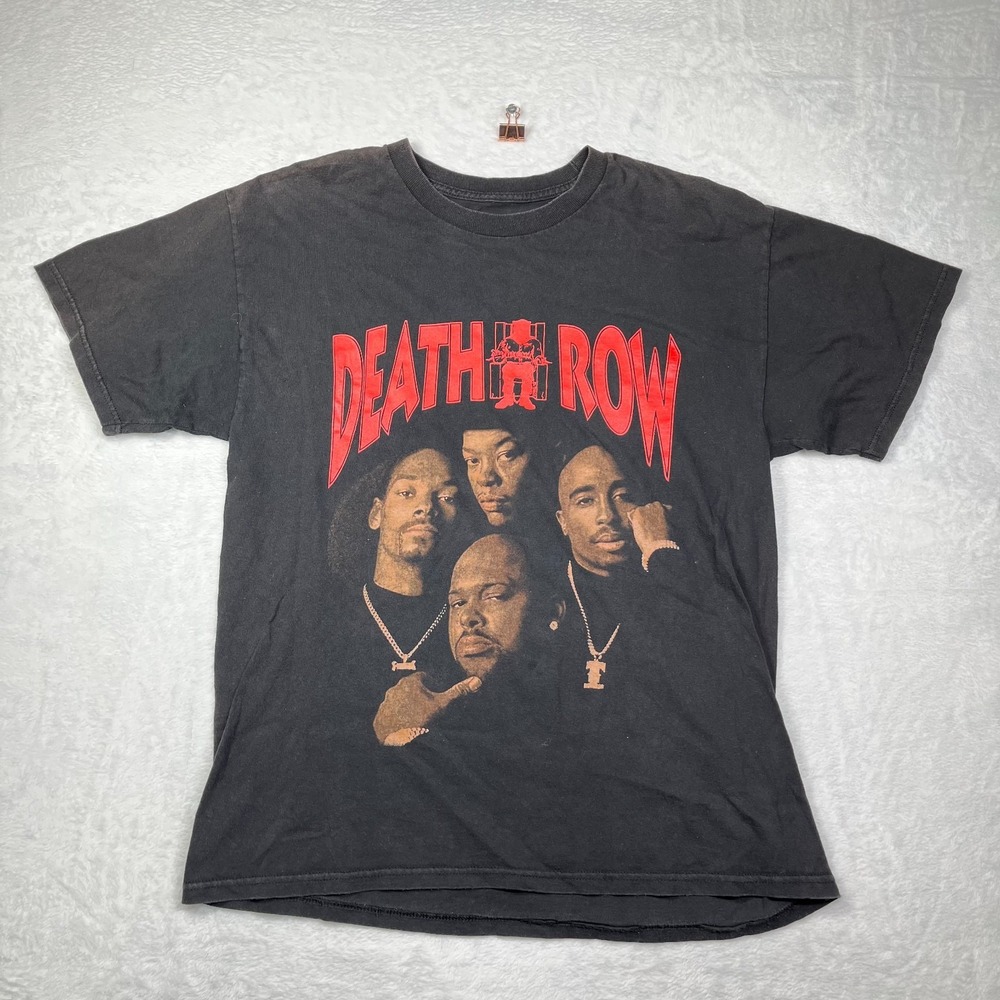 Death Row Records T Shirt Mens L Black Good Graphic Tupac Snoop Dogg Dr Dre Rap